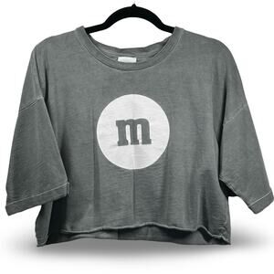 M&M's Oversized Cropped‎ Sweatshirt Size Medium Casual Graphic Sporty Loungewear